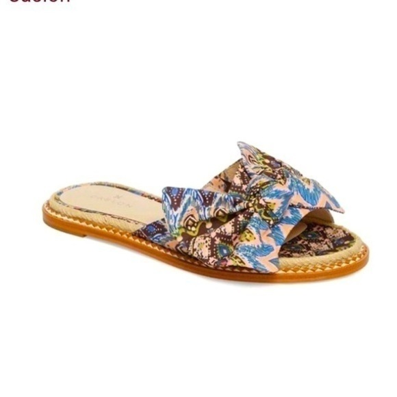 Caslon Darcie Morrocan Bow Fabric Slide Sandal 6.5 - Picture 1 of 13